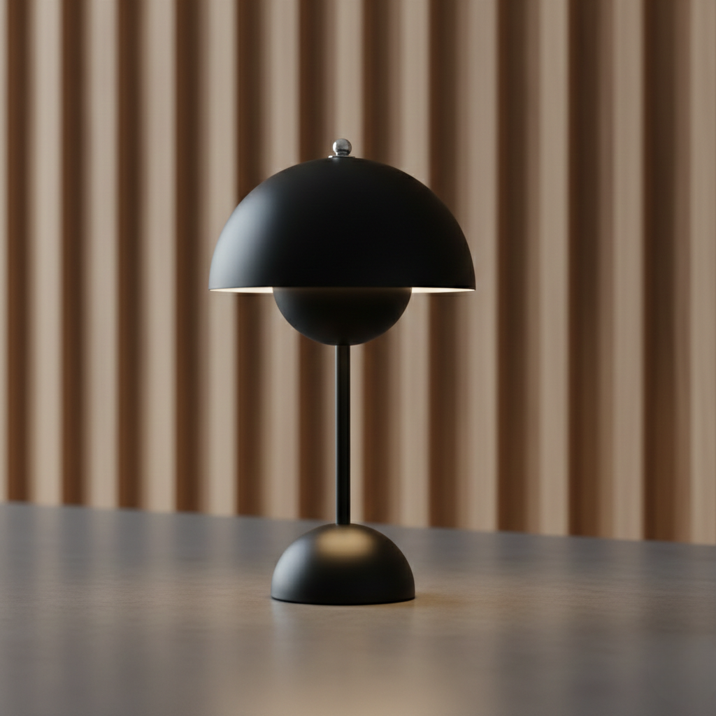 Dimbara trådlösa bordslampan med stilren blomkruksdesign