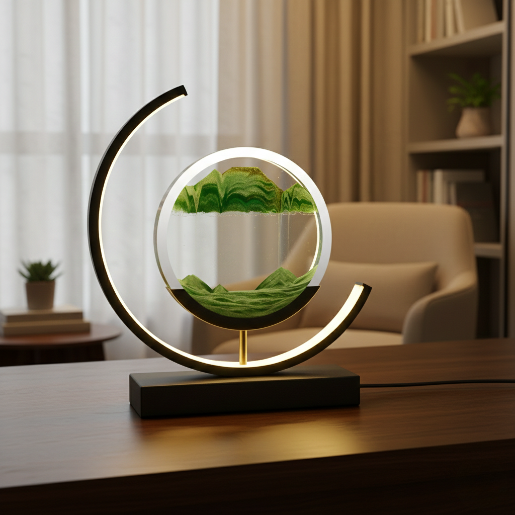 Sandlampa med app och fjärrkontroll – Dimbar LED med tre ljusfärger