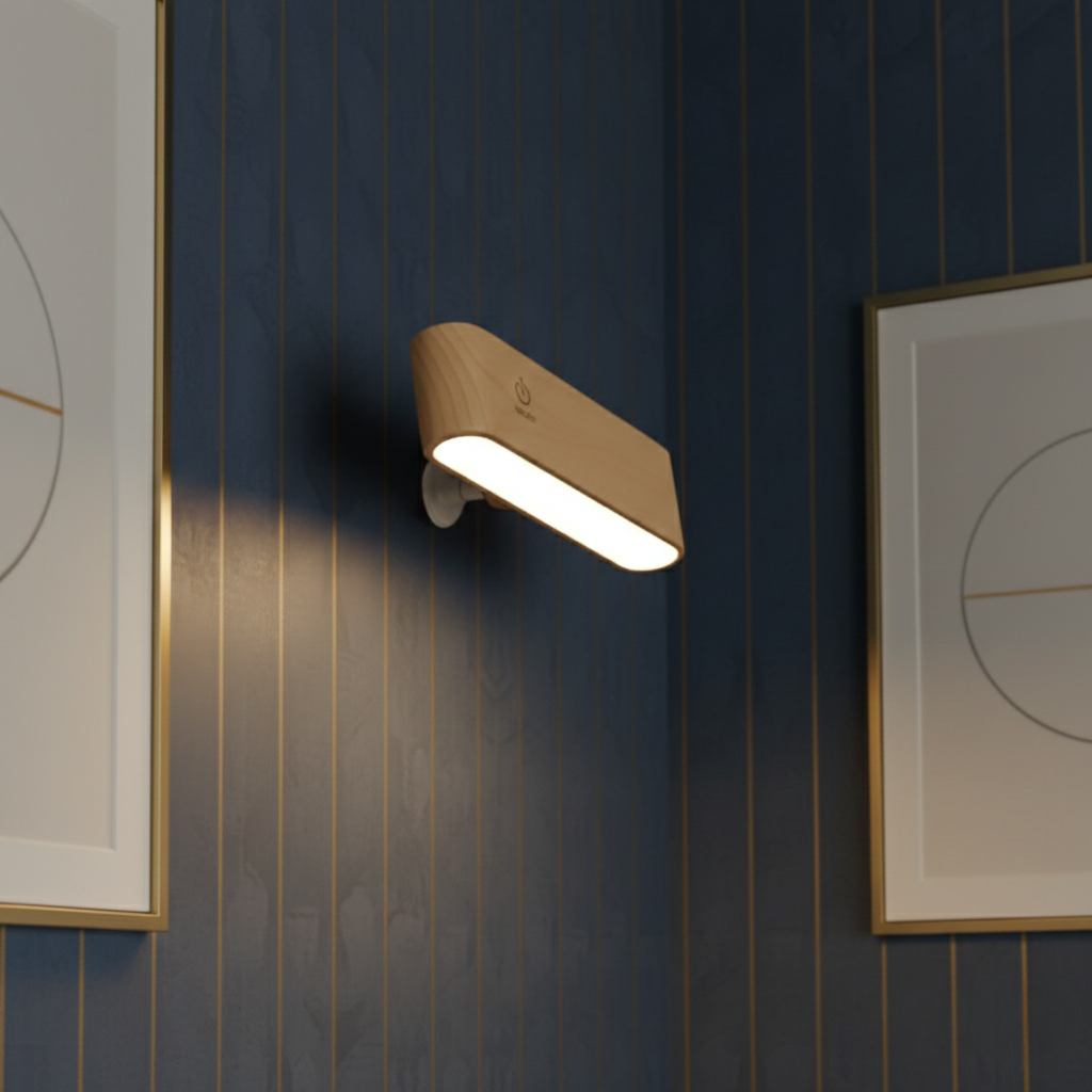 Trådlös Roterbar LED Vägglampa – Justerbar Touchdimmer & USB-uppladdning